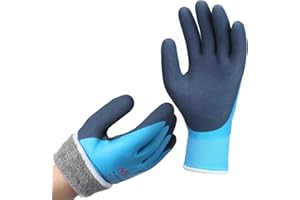 DS Safety Rękawice robocze, zimowe, wodoszczelne, termiczne, ciepłe, zimowe rękawice montażowe, rękawice robocze, do pracy, dwuwarstwowy nylon, izolowane rękawiczki, niebieskie, rozmiar 11/XXL