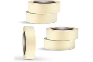 EVOKK Pack of 6 Masking Tape Rolls (24mm x 50m) – Premium Quality Masking Tape for Painting, Decorating & Crafts, Low Tack, Residue-Free, Strong Adhesion, Ideal Paper Tape, Artist & Paint Use