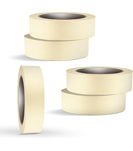 Toolstream Masking Tape 25mm X 50m – Easy Tear For DIY Painting & Decorating (1 Roll, White/Cream)
