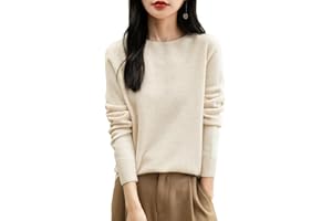 Chanyarn Femme 100% Lain Merino Col Rond Pull 2024 Décontracté Manches Longues sans Couture Pull en Tricot