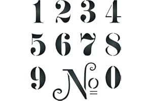 STENCIL COMPANY Schablone mit französischen Zahlen, 23 x 25,5 cm (M) – wiederverwendbare Schablone im französischen Stil