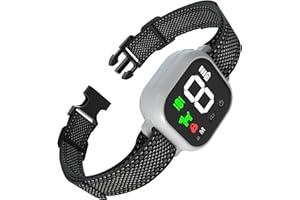 Meloive Collier Anti Aboiement Chien Automatique,Anti-aboiement Intelligent,Modes Son/Vibration/Choc Statique,IP67 Étanche et Rechargeable,Adapté à Tous Les Chiens,Blanc