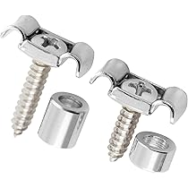 4 Pezzi Blocca Cinghia Chitarra Elettrica In Metallo Pulsanti - Foto 10