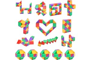 Ainiv Magiczna kostka węża, 15 sztuk, 24 bloki, zabawka Fidget dla dzieci, mini puzzle Twist, artykuły imprezowe, upominki urodzinowe, wypełniacze torebek z cukierkami