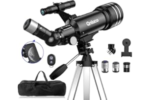 QNIUCO Télescope Astronomique pour Enfants Et débutants, Adulte, 70 mm Portable Télescopes avec Trépied réglable, Portable Sac, Adaptateur de téléphone - Parfait pour Les Enfants éducatifs et Cadeaux