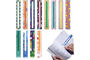 CINSERSR Righelli Colorati per Lettura 12 Pezzi Dislessia Ruler Strisce per Bambini Strumenti per Dislessia Righelli Adorabile Sussidio Lettura per Bambini e Persone con Dislessia (19 X 3,2 Cm)