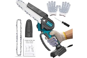 FYJUL Bürstenlose 6 Zoll Kettensäge für Makita 18V LXT (Kein Akku), Kabellose Mini Einhand Ersatz Kettensägen für Makita Battery, Elektro Chainsaw Chain Saw für Holzschneiden/Baumbeschneiden/Gartenscheren