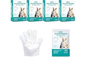 Bestevery 24 Stück Haustierhandschuh, Hund Reinigung Handschuhe, Weiche Fellpflegetücher für Hunde und Katzen, Entfernung von Staub und Schmutz, Für Tägliche Pflege