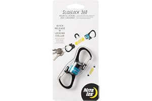 Nite Ize MSBL-03-R7 SlideLock - Doppio moschettone a 360° con chiusura magnetica, colore: Blu