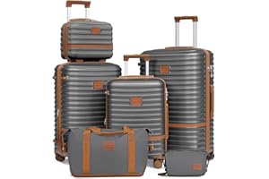 Joyway 6 Piezas Juego de Maletas, Set Trolley de Viaje, Rodillo de 360°, Cerradura TSA y Interior Compartimentado, Ligero Duradero Gran Espacio Incluidas 1 Bandolera y 1 Bolsa