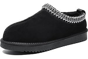 Meik Mangni Chaussons Hommes Femmes Véritable Suède Pantoufles Chaud Confortable Mules Hiver Chaussons en Peluche Antidérapantes Slippers Intérieur extérieur 35-44 EU