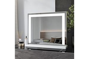 Heilmetz Hollywood Vanity Mirror 50×42cm, Dressing Table Mirror with Lights, Light up Mirror Makeup Mirror Make up Mirror with Lighting Adjustable Brightness and 3 Color Temperature, White