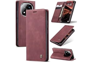 Azororo Coque pour Xiaomi Redmi Note 14 Pro 5G Premium Housse Cuir Protection Pochette Rabat Portefeuille Flip Case Porte Magnétique Coque Étui pour Redmi Note 14 Pro 5G, Vin Rouge