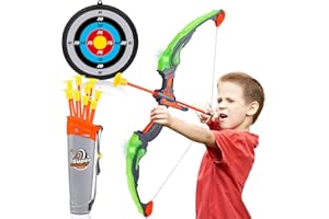 Zhcuves Arco e Frecce Bambini, Kit Tiro L'Arco con 10 Frecce, Gioco di Tiro Giochi 4 5 6 7 8 9 10 Anni