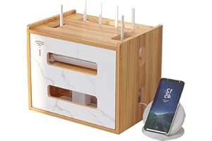 Catekro Pudełko do przechowywania routera WiFi, szafka Wi-Fi, do ukrycia routera i modemu, osłona routera, dekoracyjne pudełko do biura i domu (brązowe)