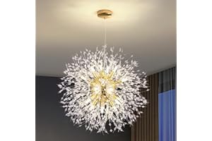 ‎VIKAEY Vikaey Kronleuchter 16 Licht, Kronleuchter Kristall Gold, Modern Hängelampe, Wohnzimmerlampe Für Schlafzimmer Küche Wohnzimmer Esszimmer 60 cm