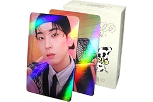 PYAJUU Seventeen Photocards Kpop Seventeen Laser Photocard Photocards with Holo Effect 50PCS Seventeen Lomo Cards Gift for Fans Daughter Seventeen Birthday Party Decoration Kpop Gift Set (Wonwoo)