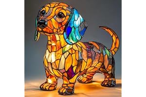FLANLIY Teckel Lampe, Bouledogue FrançAis Lampe, Veilleuse Artistique SéRie Chien, LED LumièRes DéCoratives pour Animaux De Compagnie,RéSine Couleur Vintage avec Chargement UsbConvient à Divers ScéNarios (B)