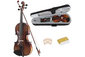 Classic Cantabile Student Violinenset 1/2 (Einsteiger/Schülerinstrument, Geige, Boden & Zargen aus Ahorn, Massive Fichtenholz Decke, Ahorn Steg, Inkl. Etui, Bogen und Kolofonium)