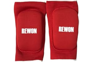 URBANSBEE genouillère boxe thai - MMA Support genou - genouillère respirante, extensible, douce Thick Non-Slip Sponge, Collision Knee Sleeves (Standard, Red)