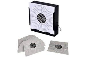 ADCSHOP. Ghiaccio al bianco, con gancio, bersaglio, per Airsoft, Airgun, pellet e tiro a palline, per bersagli standard da 14 x 14 cm, materiale in acciaio, nero, da appendere o sopra superficie