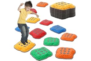 ‎FORROBY 12 Balanciersteine für Kinder,Rutschfeste Balanciersteine ​​mit Mustern in verschiedenen Formen,Balance Trittsteine für drinnen und draußen,Abenteuer Förderung von Balance Koordination