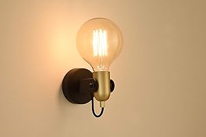 HARPER LIVING Deco Wall Light and Sconce with On/Off Switch, Matt Black Finish, 1xE27/ES Up Suitable for LED Upgrade, Ideal for Bedroom, Living Room, Hallway, Hotel, B&B