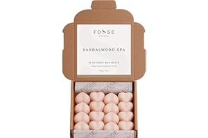 FOSSE LIVING Sandalwood Spa Strong Scented Wax Melts 16 Pack - The Gift for Every Occasion – Made in The UK