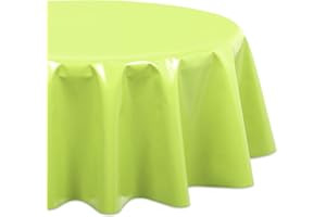 ‎BEAUTEX Wachstuchtischdecke OVAL RUND ECKIG Farbe u. Größe wählbar, Tischdecke Wachstuch abwischbar, Uni Einfarbig (Oval 140x200 cm, Hellgrün)