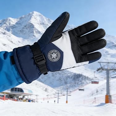 Guanti Antivento Da Sci Per Ragazzi | 1 Paio, Taglia L (27 Cm) | Leggeri, Traspiranti E Resistenti | Per Sci, Snowboard E Bici | Colore Rosso
