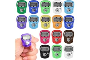TGKYK Fingerzähler, 16 Stück Reihenzähler Stricken, 16 Farben LED Elektronische Fingerzähler, Elektronischer Finger Zähler, Finger Counter für Inventur, Sport, Flugzeug, Golf, Zufällige Farbe