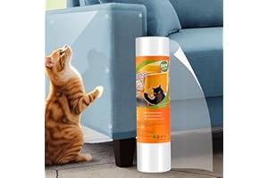 AnExer Protezione Graffi Gatto, 23x300cm Nastro Protezione Divano Graffi Gatto con Viti, Paragraffi Gatto Divano e Mobili per Gatti, Trasparente Pellicola Antigraffio Gatto per Divano/Poltrone