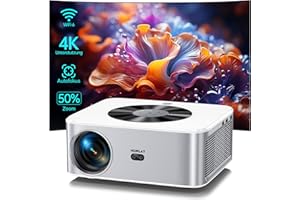 HORLAT 【Autofocus/correzione trapezoidale】 Proiettore, Full HD 1080P 18000 lumen WiFi Bluetooth proiettore 4K supportato con touchscreen, zoom 50%, proiettore home theater, compatibile con Fire Stick