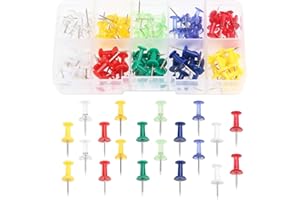 YIXISI 100 Piezas Chinchetas de Mapa, Chinchetas de Plástico Transparente, Corcho y Multicolores para Escuela, Trabajo, Familia y Aficiones