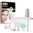 Braun Face Spa, Epilatore Viso Donna, Accessori Inclusi, Specchio e Pochette, Rivitalizza il Viso, Depilatore Donna Idea Rega