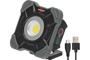 BRENNENSTUHL Projecteur LED SH 1000 MA rechargeable/Torche LED à batterie rechargeable (10W, 1000lm, 6500K, IP54, socle pivotant aimanté, anneau mousqueton, forme carré pour bonne prise en main, autonomie 6h)