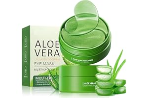 ANGIVLGA Under Eye Patches Masks,Natural Aloe Vera Cooling Eye Masks For Puffy Eyes,Collagen Eye Patches Korean Skincare,Anti Wrinkle Patches&Eye Bags Remover,Dark Circles Under Eye Women 60pcs(Aloe)