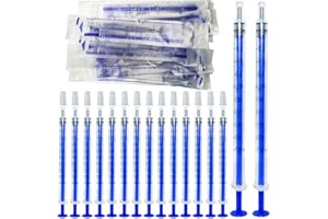 Gebildet 70pcs 1ml Jeringa con Tapas (sin Aguja), Jeringa Desechable, para Alimentar Alimentos o Medicinas a su Mascota, Perfumes,Lubricantes, Sellantes etc