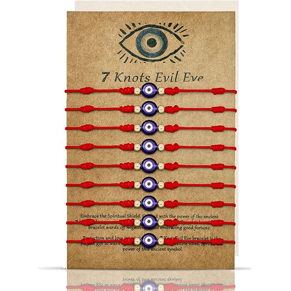 Bracelets Assortis Contre Le Mauvais œil Pour Couples – Corde Rouge Réglable, œil Protecteur, Lot De 2