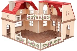 BANANMELONBM Family Cozy Cabin Doll house Playset, Dollhouse Furniture and Accessories,DIY Cottage Pretend Play dollhouses, for Toddlers, Boys & Girls