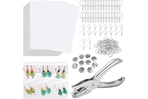 LOMPYEU 181 Piezas Plastico Magico Kit Shrink Plastic,20 Papel Plástico Termocontraíble Transparente Shrink Plastic Encogible Papel Retráctil con Perforador Llaveros Accesorios,Manualidades Creativas DIY