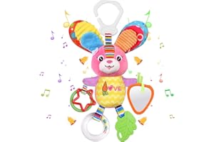 WolinTek Bambino Passeggino Giocattoli, Sonagli Appesi per Carrozzina, Letto, Morbidi, Miglior Regalo per Neonato 0-36 Mesi (Coniglio)