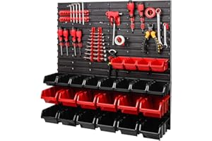 PAFEN 5908261572272 Scaffale da Parete, Rosso/Nero, 772 x 780 mm