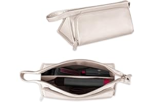 SITHON Bolsa de Almacenamiento de Viaje Compatible con Dyson Airwrap Styler/Dyson Supersonic, Bolsa organizadora Resistente al Agua de Cuero PU (Solo Bolsa), (Champán)