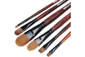 ROCK NINJA Pinceaux Peinture Professionnels Détail Pinceaux pour Acrylique Huile Aquarelle Nail Art Pinceau de détail Ensemble