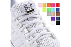 Olukssck 2 Paires Lacets Élastiques pour Enfants et Adultes | Caoutchouc Avec Fermeture en Métal - Sans Laçage | pour Toutes Les Chaussures de Sport