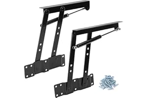 ZEONHEI 1 para sk?adanych podnoszonych górnych sto?ów, 150 N gazowe zawiasy hydrauliczne, rama podnosz?ca, mechanizm biurkowy, spr??ynowy wspornik zawiasu z 30 ?rubami, akcesoria meblowe do stolika