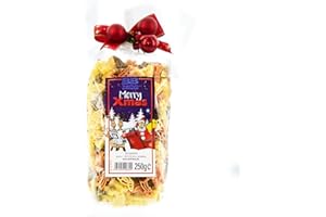 ‎BULL & BEAR Bull & Bear Nudeln mit Weihnachtsmotiven, 250g, bunte Motivnudeln aus Hartweizengrieß, handgefertigt in Deutschland, Geschenk mit festlicher Schleife