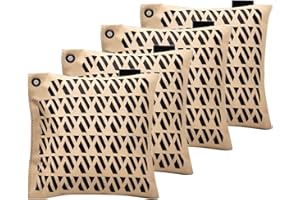 LAIKAIEU Sacs De Charbon Pour Purifier L'air Naturel, Absorbeur D'odeurs Au Charbon Actif, Éliminateur D'humidité, Pour La Maison, Voiture, Animaux Domestiques (4 Pack)