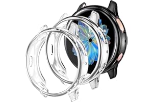 Dirrelo Kompatybilne z Samsung Galaxy Watch Active 2 ochraniacz ekranu 40 mm, 3 sztuki, miękkie, odporne na zarysowania, ochronne etui z TPU do Samsung Galaxy Watch Active 2, czarny + srebrny +
